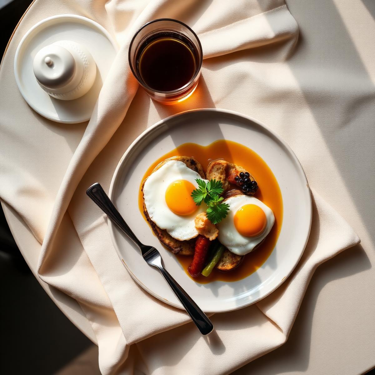 Plated brunch dish in Singapore cafe